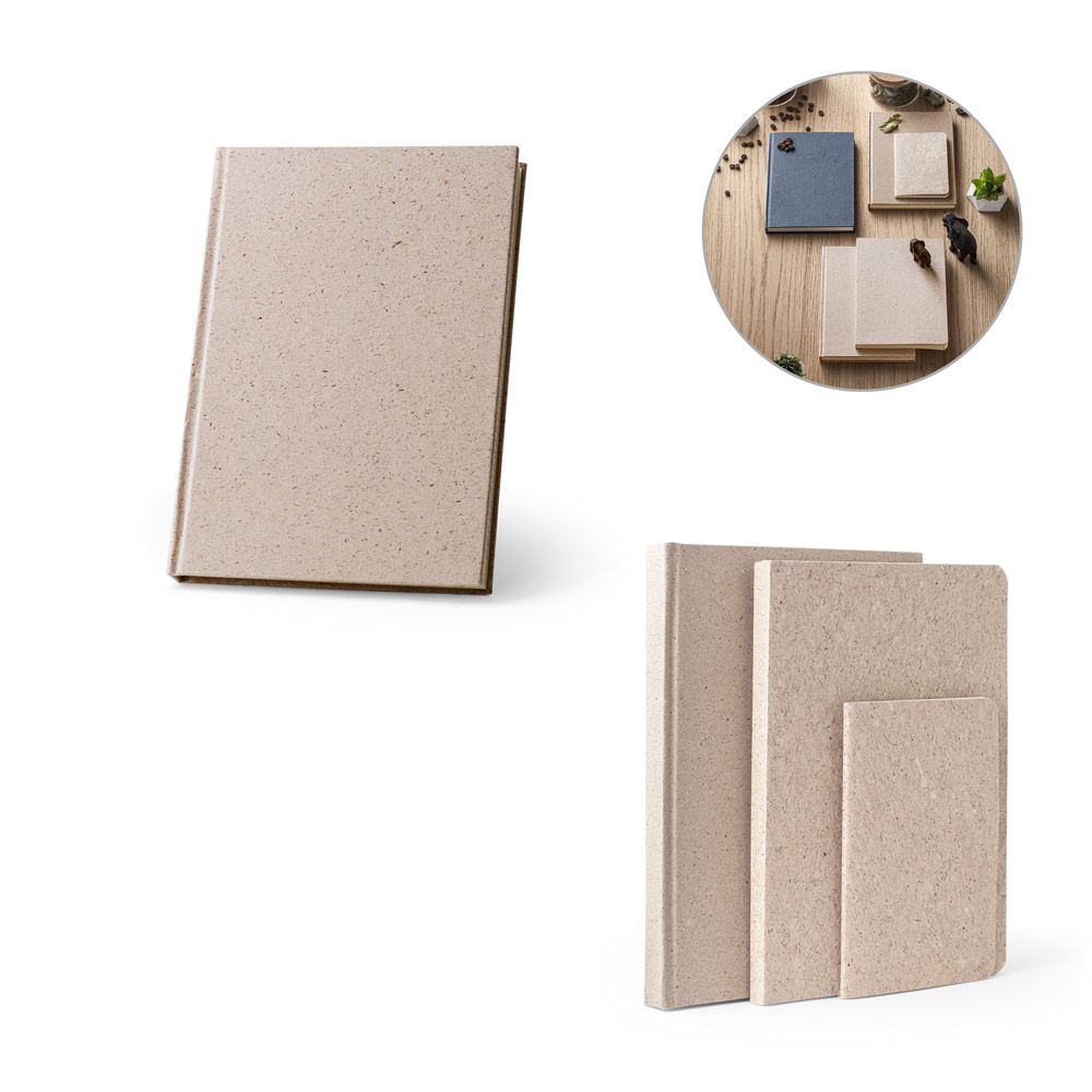 TEAPAD RIGID. Block notes A5 con copertina rigida fabbricata tramite gli scarti delle foglie di tè (65%)