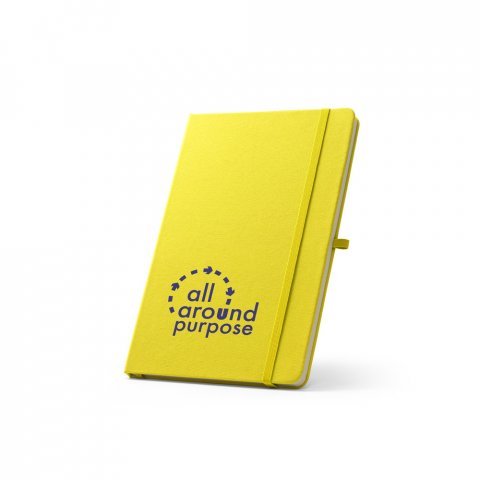 ANNE. Blocnotes A5 din poliester reciclat (100% rPET) cu pagini liniate - Galben