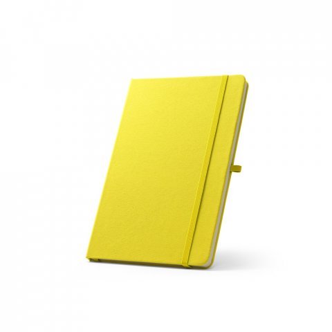 ANNE. Blocnotes A5 din poliester reciclat (100% rPET) cu pagini liniate - Galben