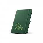 ANNE. Blocnotes A5 din poliester reciclat (100% rPET) cu pagini liniate - Verde inchis