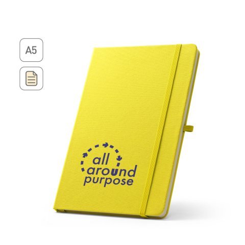 ANNE. Blocnotes A5 din poliester reciclat (100% rPET) cu pagini liniate
