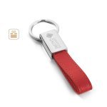 WATOH. Round metal and PU keyring