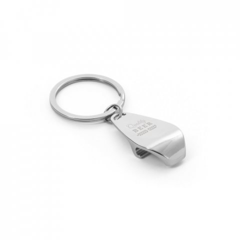 HELLI. Metal keyring with bottle opener - Silver