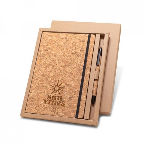 FREUD. Bloc-notes A5 et biros en li&egrave;ge - Naturel