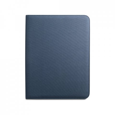EMERGE FOLDER. A4 map in gerecycled polyester (100% rPET) 300D met rits - Blauw