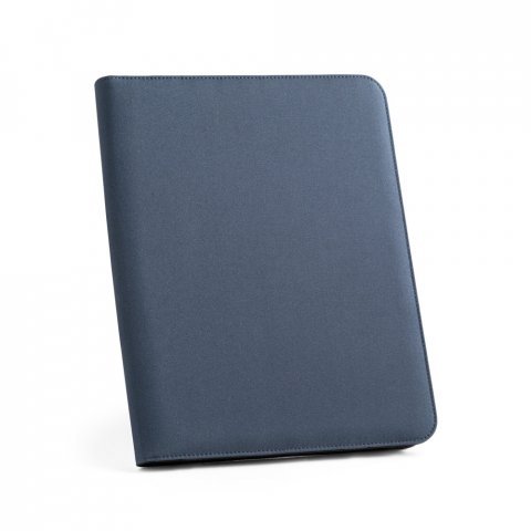 EMERGE FOLDER. A4 map in gerecycled polyester (100% rPET) 300D met rits - Blauw