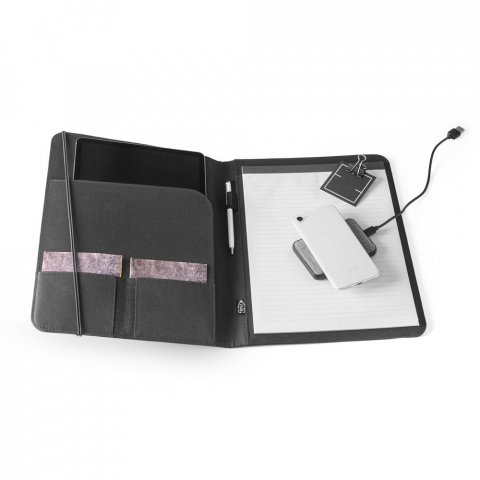 EMERGE FOLDER II. A4 map in gerecycled polyester (100% rPET) 300D met elastische sluiting - Zwart