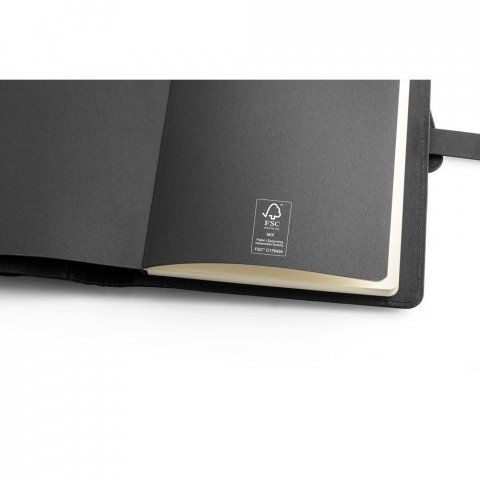 EMERGE A5 FOLDER. A5 map in gerecycled polyester (100% rPET) 300D met draadloze oplader - Zwart