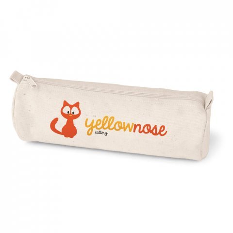 SCHOOLI. 100% памук (290 г/м&sup2;) моливник с цилиндричен дизайн - Лек естествен