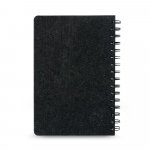 MISHIMA. Blocnotes A5 cu copertă semi-dură din p&acirc;slă reciclată (100% rPET) cu inele și pagini liniate - Gri inchis