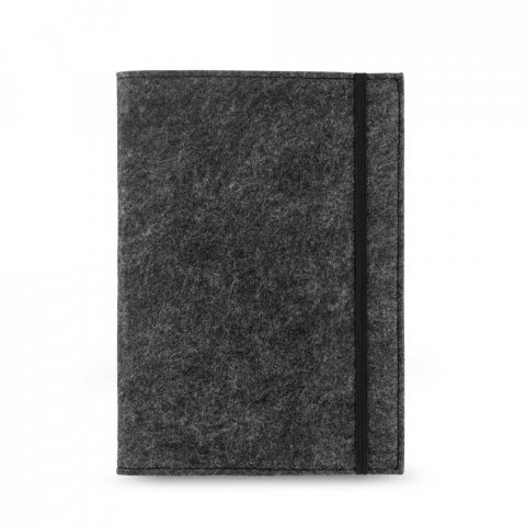 BALDWIN. Blocnotes A5 cu copertă din p&acirc;slă reciclată (100% rPET) și pagini liniate din h&acirc;rtie 100% reciclată - Gri inchis