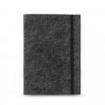 BALDWIN. Blocnotes A5 cu copertă din p&acirc;slă reciclată (100% rPET) și pagini liniate din h&acirc;rtie 100% reciclată - Gri inchis