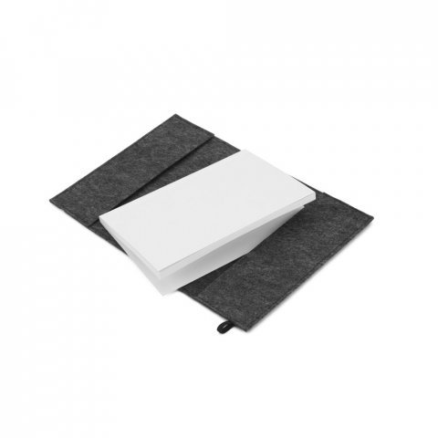 BALDWIN. Blocnotes A5 cu copertă din p&acirc;slă reciclată (100% rPET) și pagini liniate din h&acirc;rtie 100% reciclată - Gri inchis
