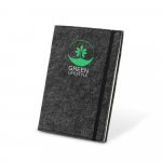 BALDWIN. Blocnotes A5 cu copertă din p&acirc;slă reciclată (100% rPET) și pagini liniate din h&acirc;rtie 100% reciclată - Gri inchis