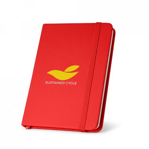 CAMPUS. Caiet A5 cu copertă tare din PU (35% reciclat) cu pagini liniate 100% reciclată - Roșu