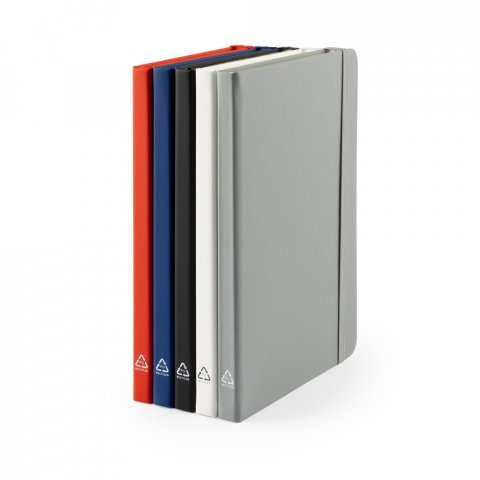 CAMPUS. Caiet A5 cu copertă tare din PU (35% reciclat) cu pagini liniate 100% reciclată