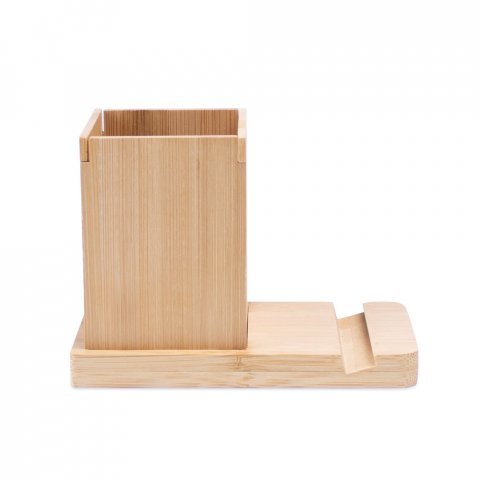 ERWIN. Set de birou cu suport pentru telefon mobil și pahar - Natural