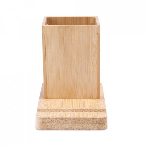 ERWIN. Set de birou cu suport pentru telefon mobil și pahar - Natural