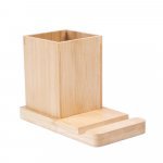 ERWIN. Set de birou cu suport pentru telefon mobil și pahar - Natural