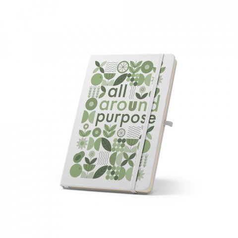 ANNE SUB. Caiet A5 din poliester reciclat (100% rPET) 300D, ideal pentru personalizarea prin sublimare - Alb