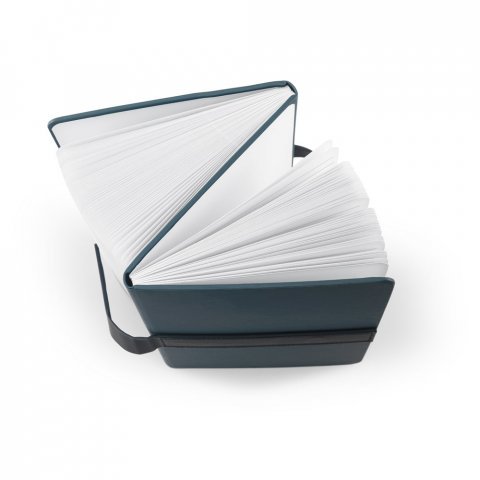 SANDERSON. Bloc de notițe A5 din PU (50% reciclat) cu două blocuri: pagini aliniate și pagini simple - Albastru