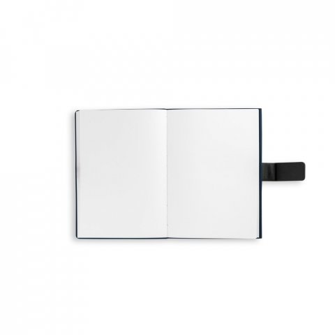 SANDERSON. Bloc de notițe A5 din PU (50% reciclat) cu două blocuri: pagini aliniate și pagini simple - Albastru