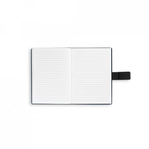 SANDERSON. Bloc de notițe A5 din PU (50% reciclat) cu două blocuri: pagini aliniate și pagini simple - Albastru