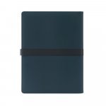 SANDERSON FOLDER. A4 map in PU (50% gerecycled) met magnetische sluiting en notitieblok met gelinieerde pagina's - Blauw