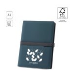 SANDERSON FOLDER. A4 notesbog i PU (50% genvundet materiale) med 2 forskellige blokke , 1 med linjer 1 med blanke sider