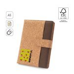 FIELDING. A5-map van kurk en gerecycled polyester (100% rPET) met uitneembaar notitieblok