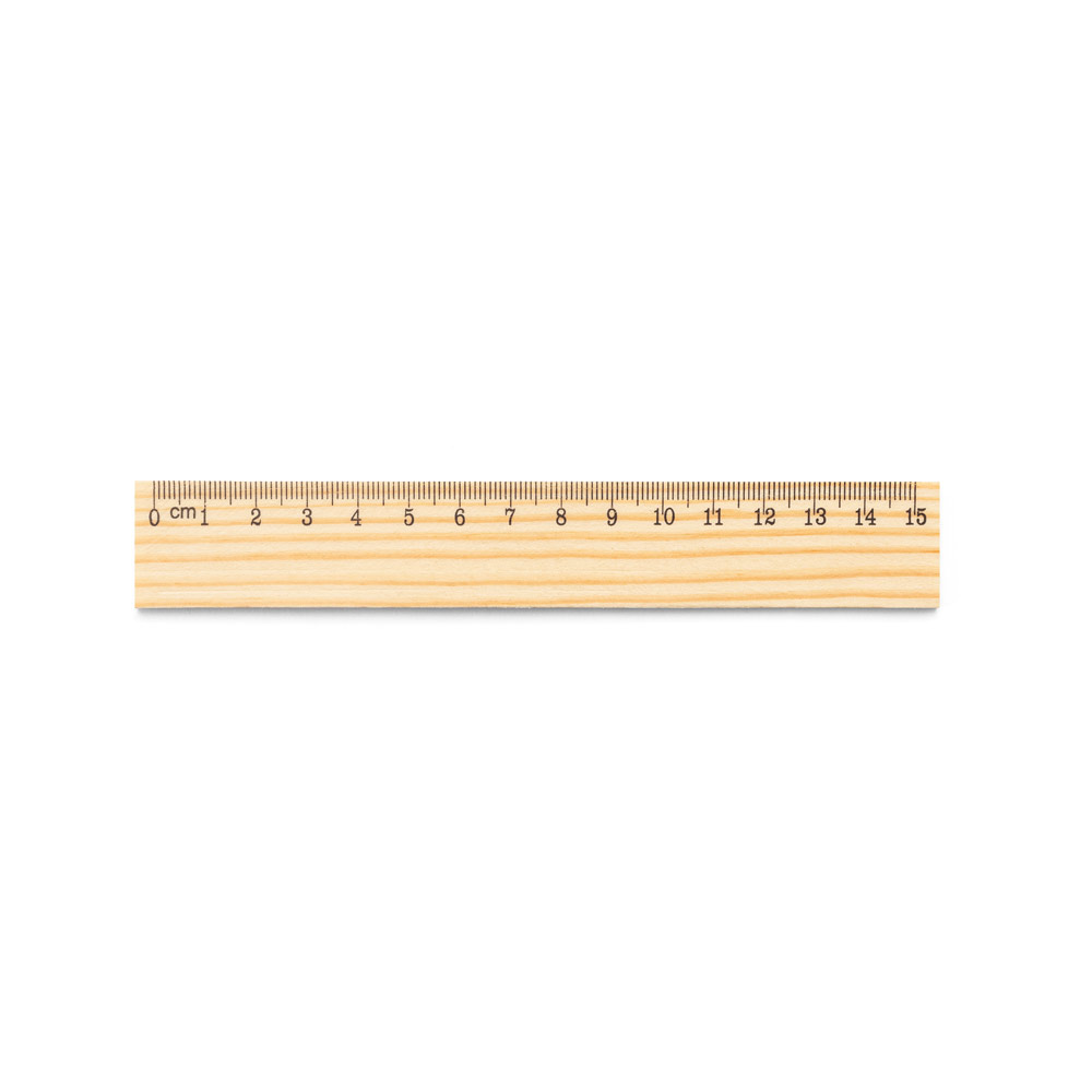 WESLEY 15. Righello in legno di pino con scala graduatada 15 cm
