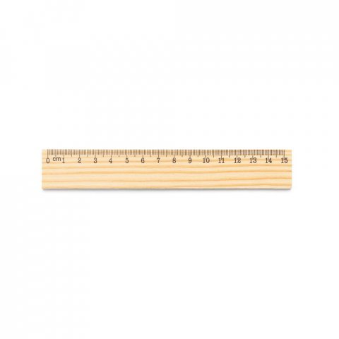 WESLEY 15. Rigla din lemn de pin cu scală de 15 cm - Natural deschis