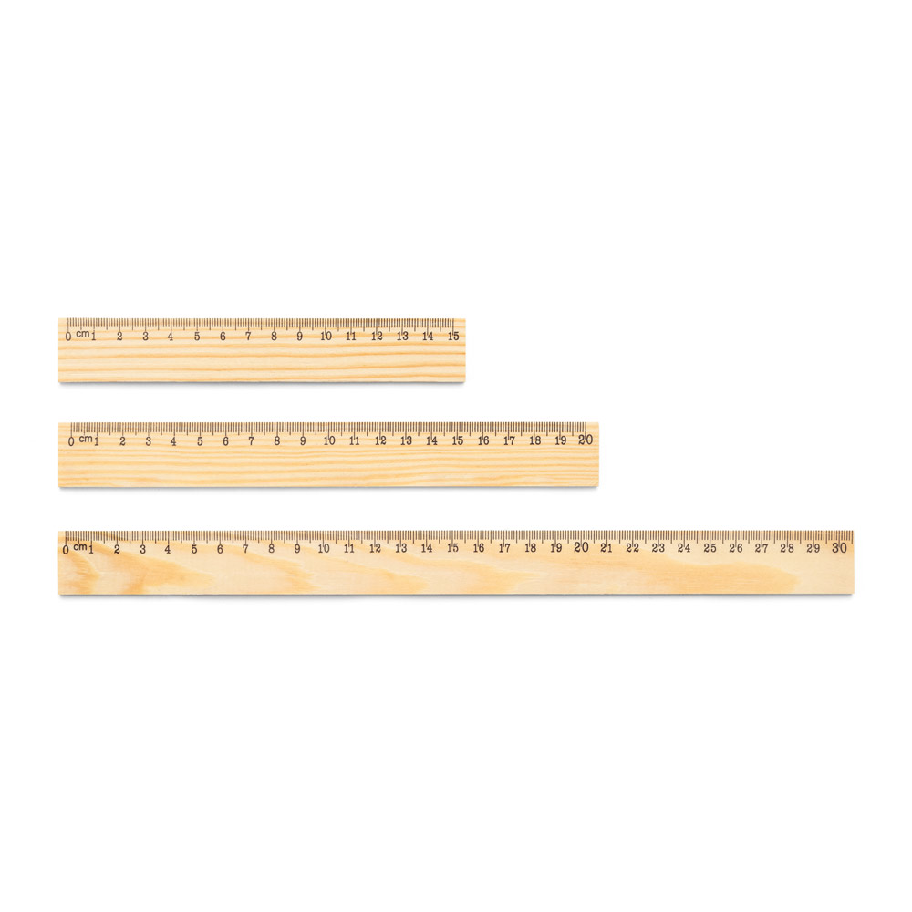 WESLEY 15. Righello in legno di pino con scala graduatada 15 cm