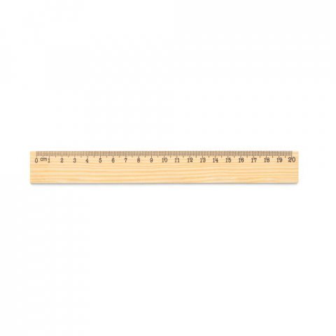 WESLEY 20. R&egrave;gle en bois de pin avec &eacute;chelle gradu&eacute;e de 20 cm - Naturel clair