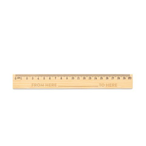 WESLEY 20. Righello in legno di pino con scala graduata
da 20 cm