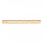 WESLEY 30. Rigla din lemn de pin cu scală de 30 cm - Natural deschis