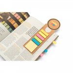 SAWYER. Set de birou 3 &icirc;n 1, fabricat din h&acirc;rtie 100% reciclată, cu v&acirc;rf rotund și print negru pe toată suprafața - Natural