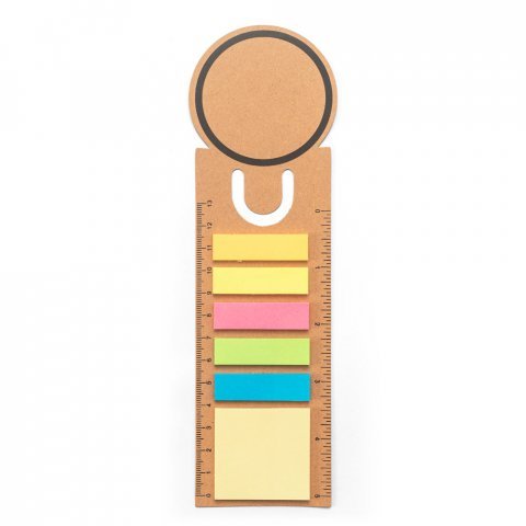 SAWYER. Set de birou 3 &icirc;n 1, fabricat din h&acirc;rtie 100% reciclată, cu v&acirc;rf rotund și print negru pe toată suprafața - Natural