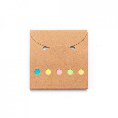 AINSLEY. 2-in-1 office set, made from 100% recycled paper, with 6 sticky notepads - Natural