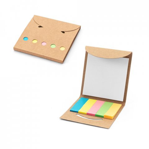 AINSLEY. 2-in-1 office set, made from 100% recycled paper, with 6 sticky notepads