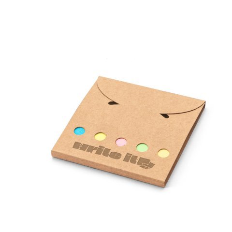 AINSLEY. Conjunto 2 em 1 para escrit&oacute;rio, em papel 100% reciclado, com 6 blocos de notas adesivas