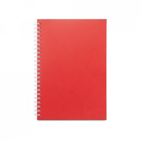 SCHILLER. Blocco note A5 con copertina flessibile,
realizzato con carta riciclata al 100% - Rosso
