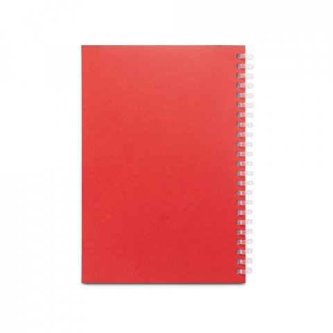 SCHILLER. Blocco note A5 con copertina flessibile,
realizzato con carta riciclata al 100% - Rosso