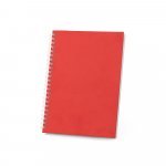 SCHILLER. Blocco note A5 con copertina flessibile,
realizzato con carta riciclata al 100% - Rosso