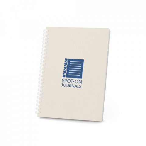 SCHILLER. Blocco note A5 con copertina flessibile,
realizzato con carta riciclata al 100% - Grigio chiaro