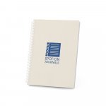 SCHILLER. Blocco note A5 con copertina flessibile,
realizzato con carta riciclata al 100% - Grigio chiaro