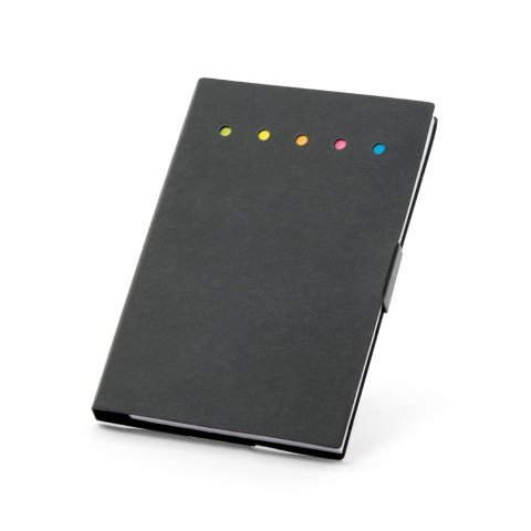 COOPER II. Notepad lipicios colorat cu 6 seturi - Negru