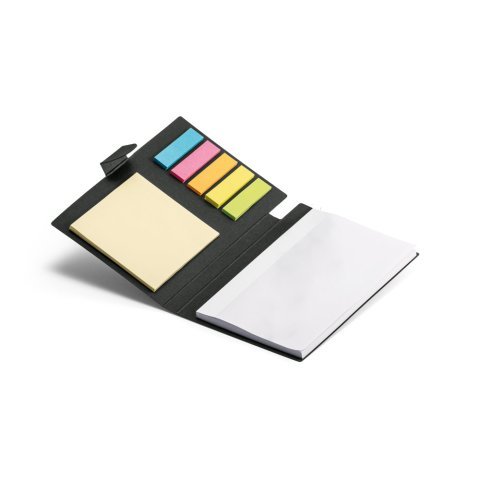 COOPER II. Notepad lipicios colorat cu 6 seturi - Negru