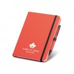 SHAW. Conjunto esferogr&aacute;fica e bloco de notas A5 - Vermelho