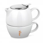 COLE. Set 2 in 1 da t&egrave; in porcellana - Bianco